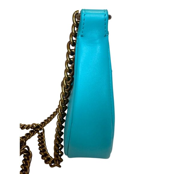 Kurt Geiger London Small Leather Chelsea Hobo Crossbody bag in Turquoise/Teal - Picture 5 of 8
